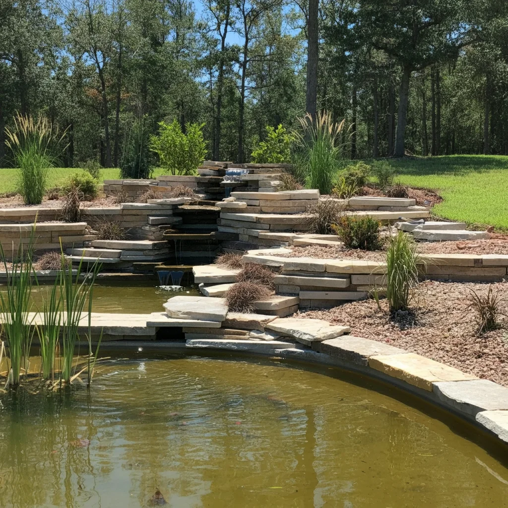 Natural Stone vs. Manufactured Edging for Austin Ponds: A Detailed Comparison